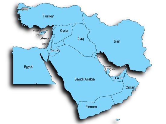 sample maps for middle east